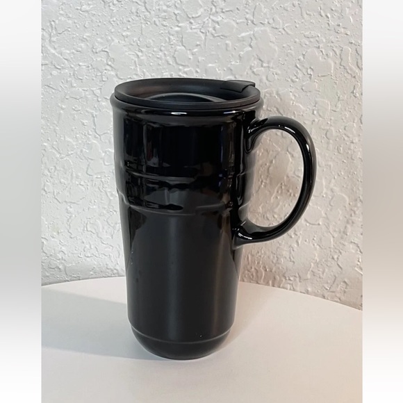 Longaberger Woven Traditions Travel Mug Vitrified Pottery with Lid. - Picture 5 of 7